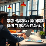 李强出席第八届中国国际进口博览会开幕式并发表主旨演(图1) 李强出席第八届中国国际进口博览会开幕式并发表主旨演(图1)